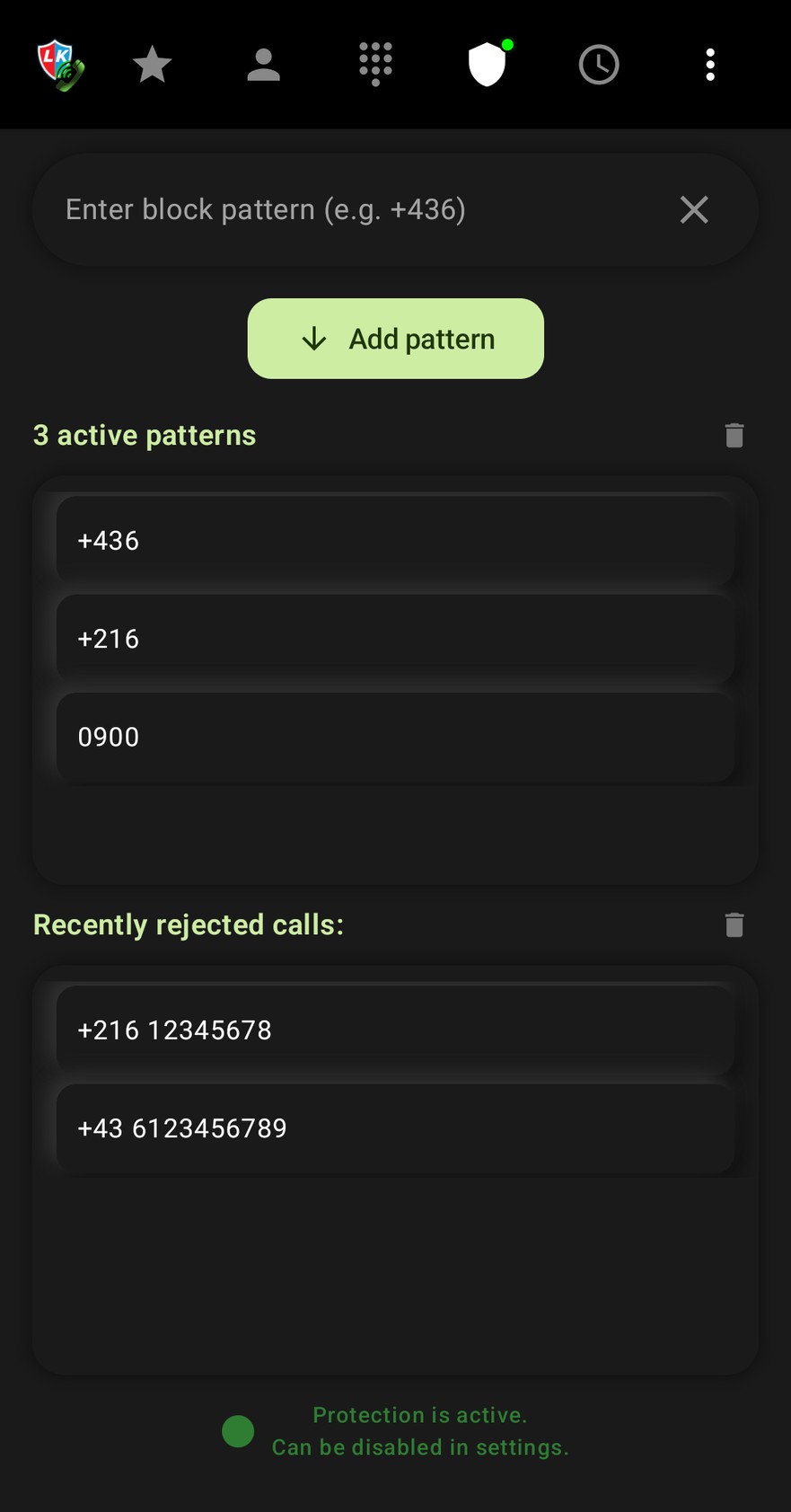 Lechs Dialer & Shield - Spamschutz & Shield Regeln