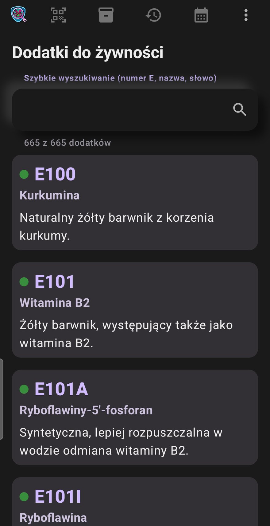 Lechs Food Viewer - Zusatzstoff-Datenbank mit Schnellsuche